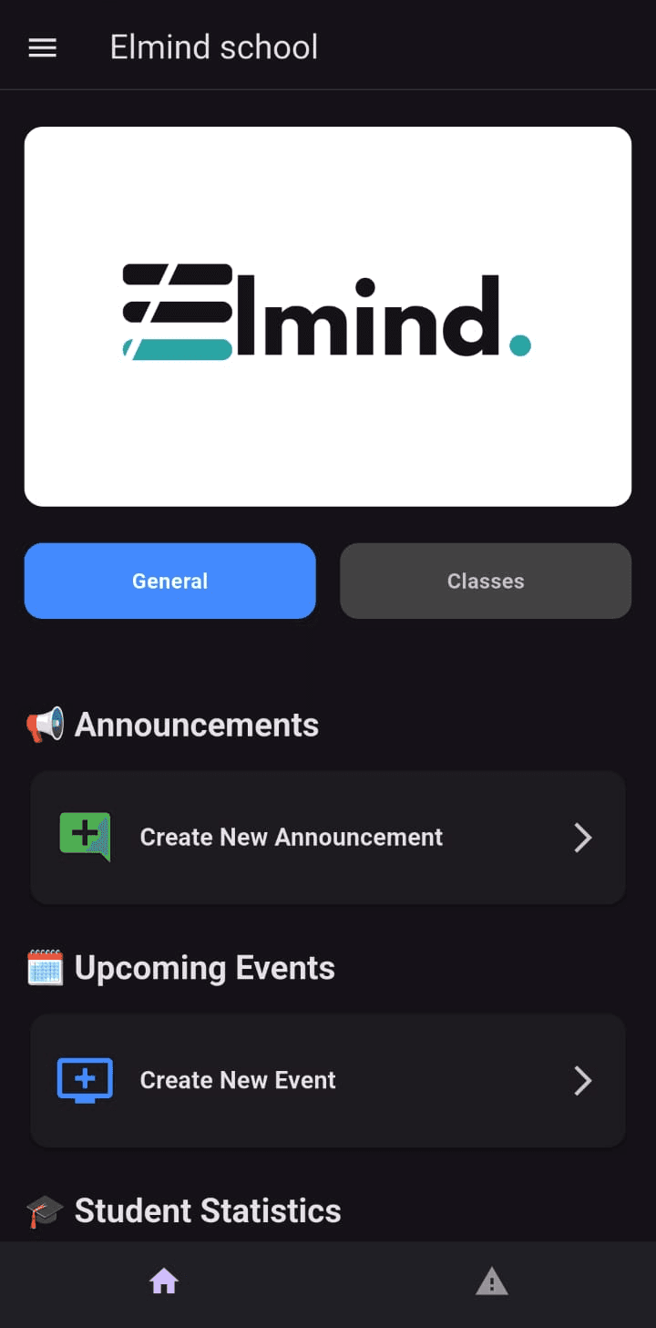 Elmind Dashboard Dark Mode