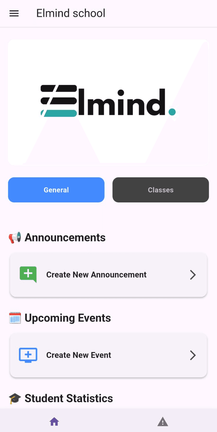 Elmind Dashboard Light Mode